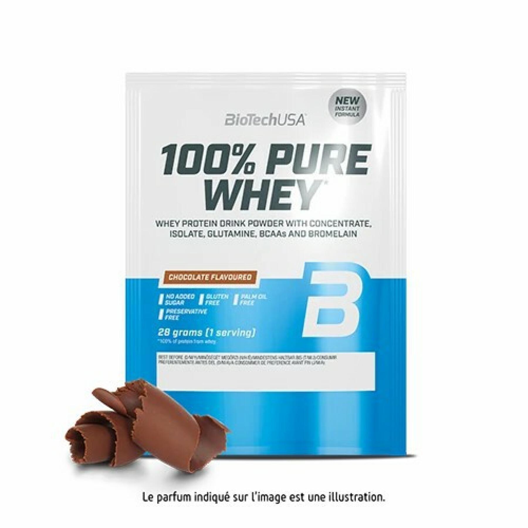 50 paket med 100 % rent vassleprotein Biotech USA - Chocolate - 28g