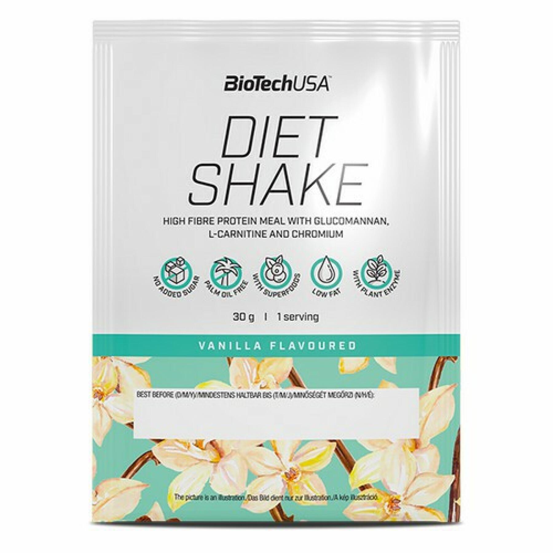 Förpackning med 50 proteinpåsar Biotech USA diet shake - Vanille - 30g