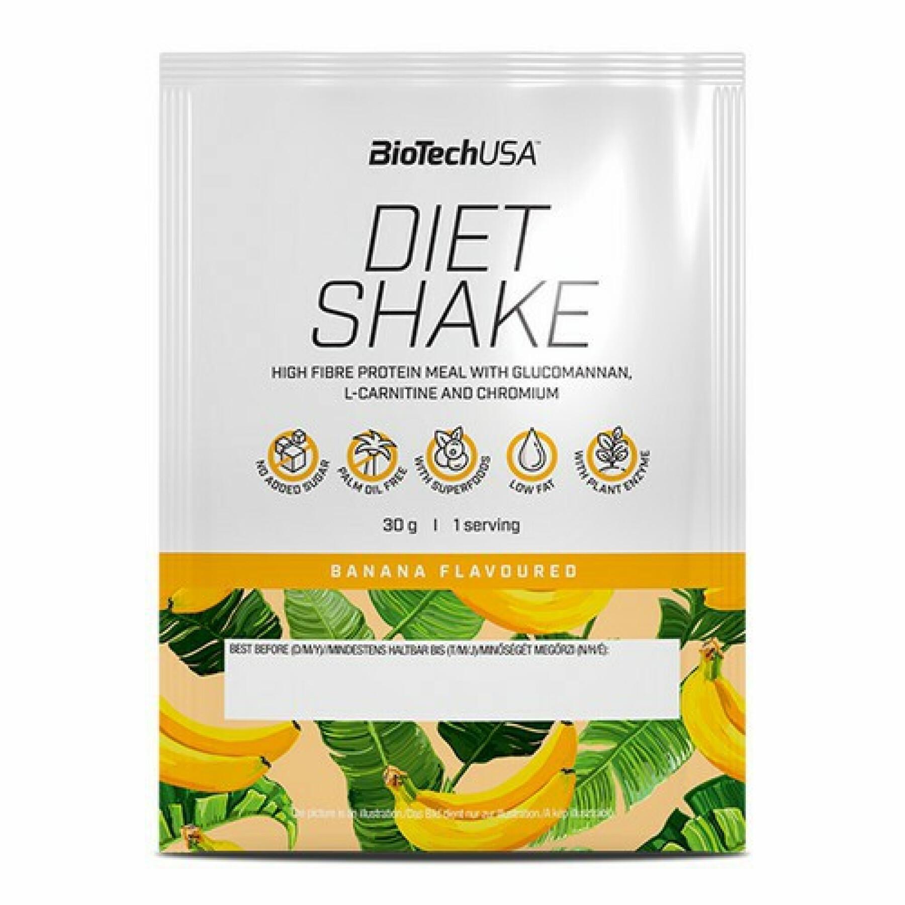 Förpackning med 50 proteinpåsar Biotech USA diet shake - Cookies & Cream - 30g