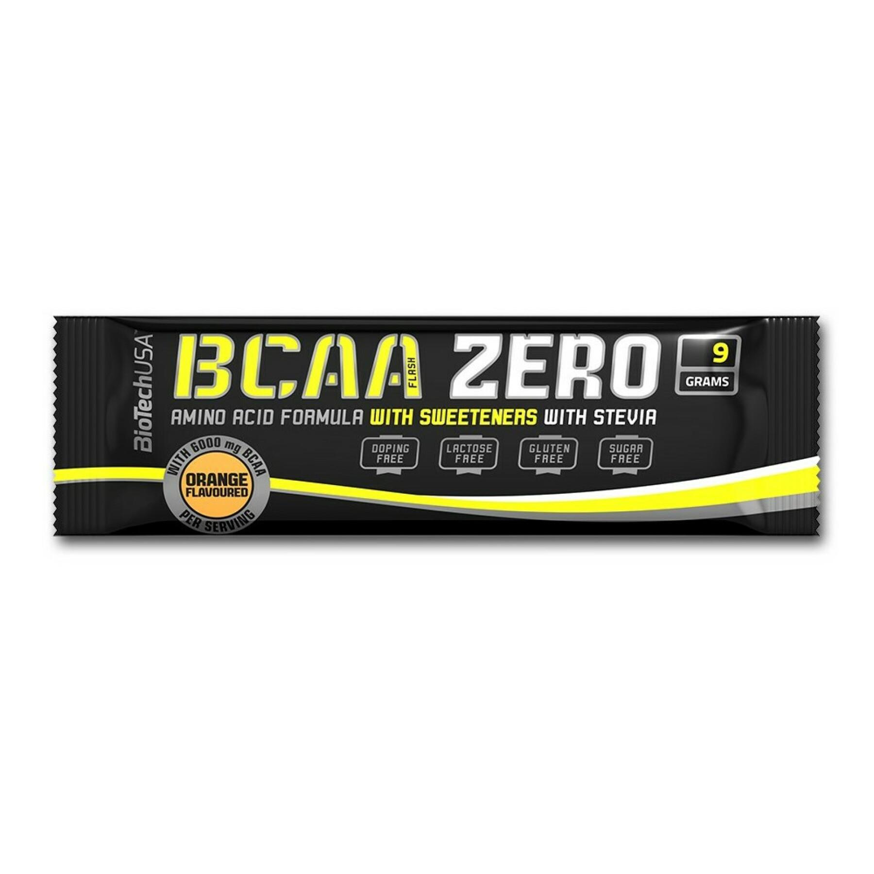 Förpackning med 50 påsar med aminosyror Biotech USA bcaa zero - Orange - 9g