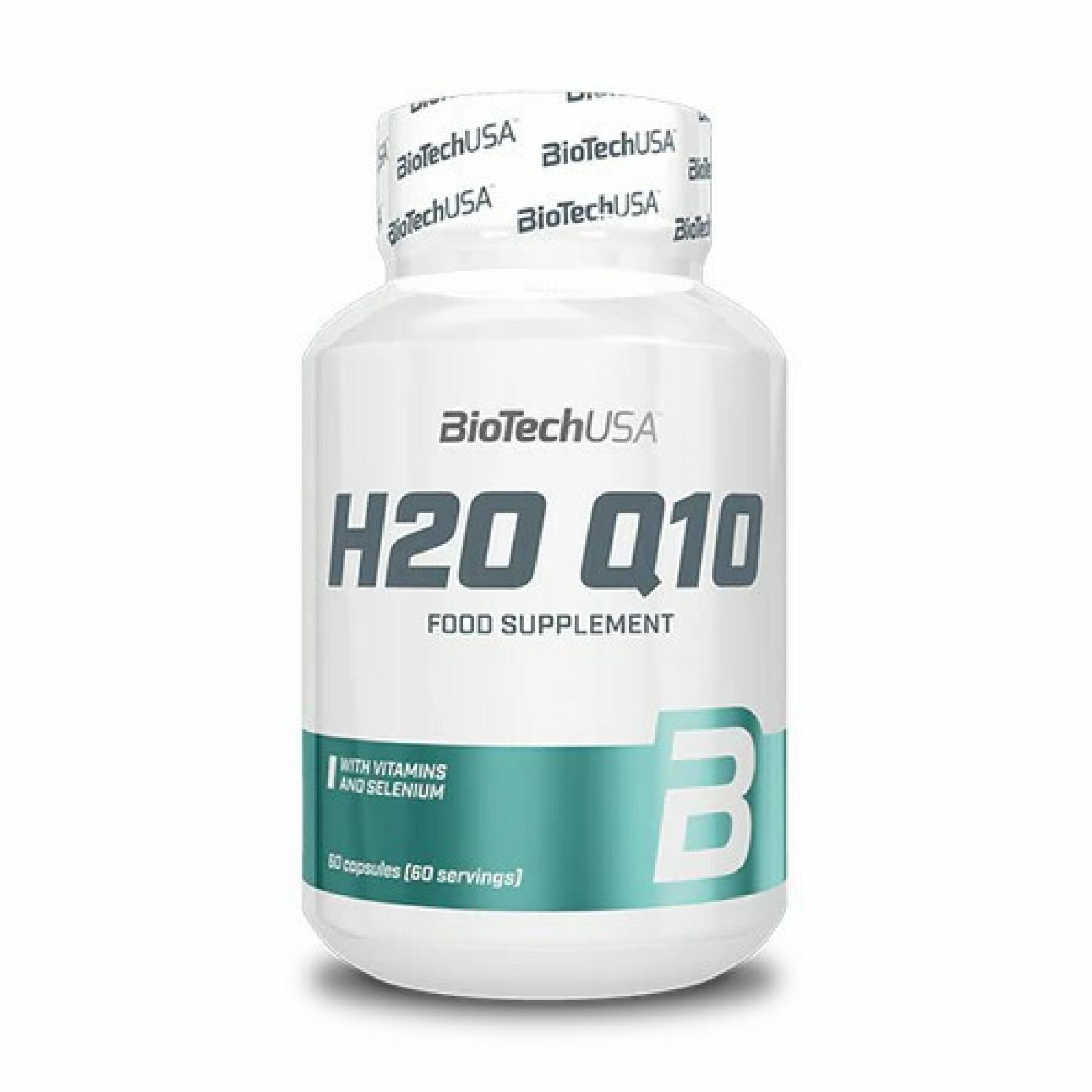 Förpackning med 12 vitaminburkar biotech USA h20 q10 - 60 Gélul