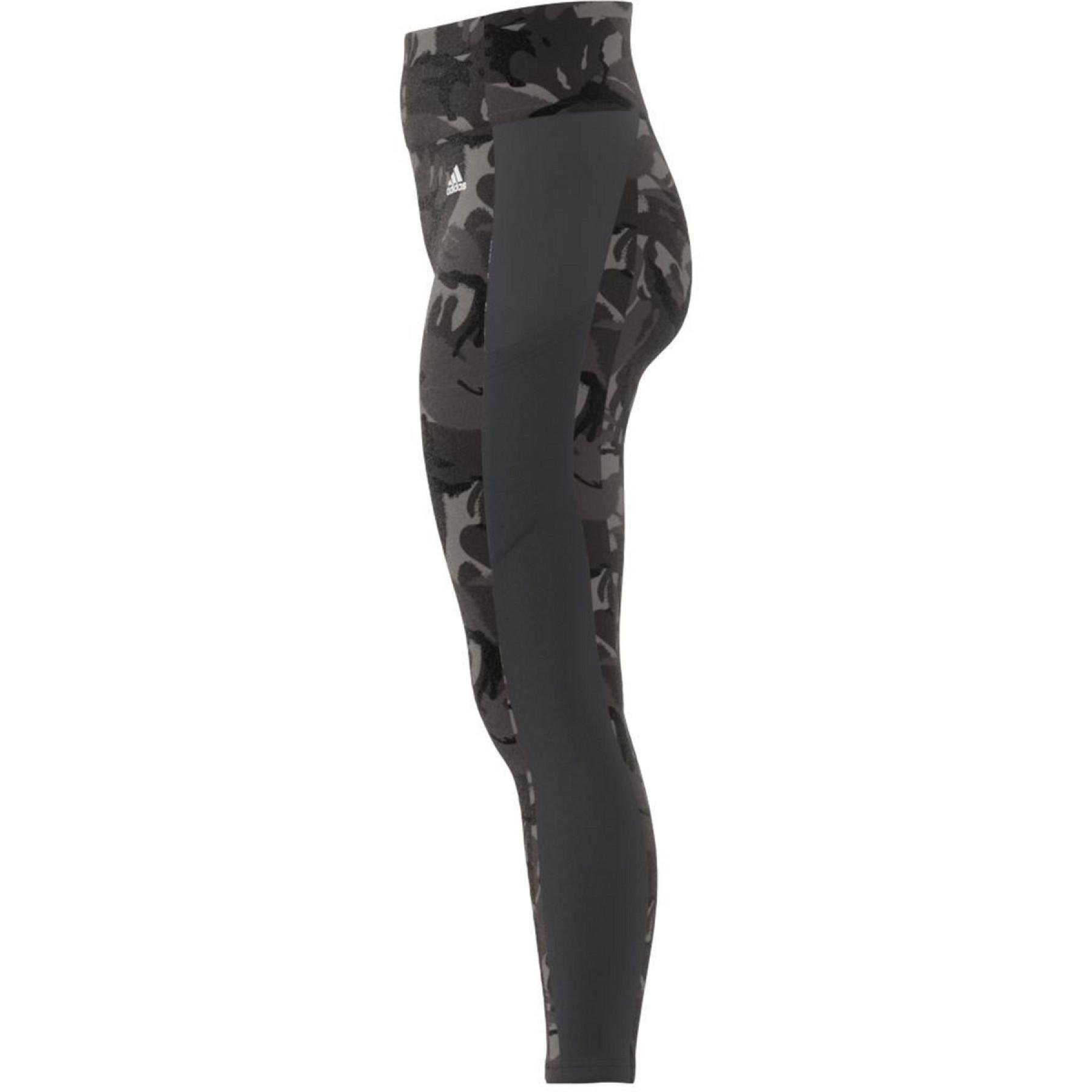 Leggings med hög midja för kvinnor adidas Aeoready Designed 2 Move Camouflage 7/8