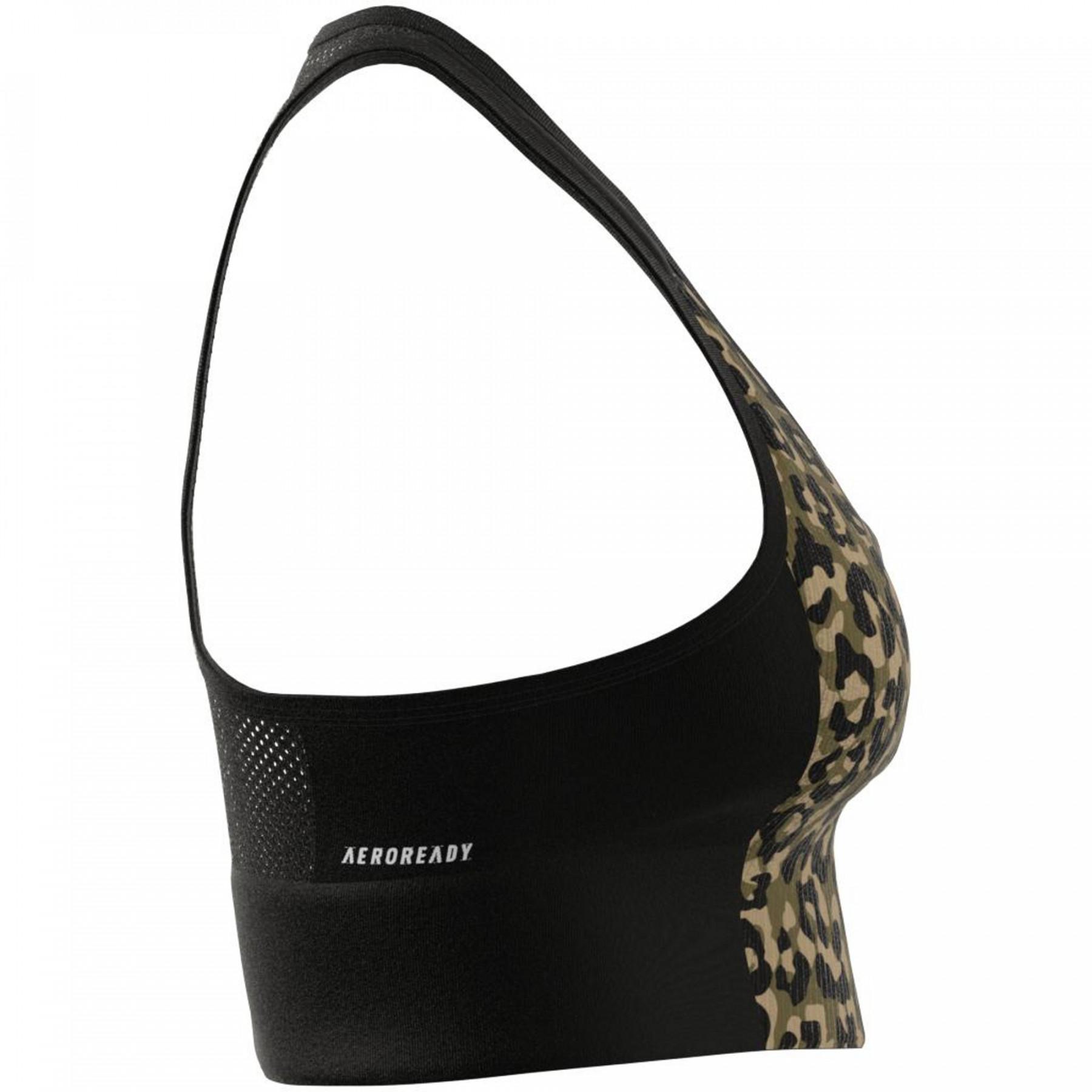 Behå för kvinnor adidas Aeroready Designed 2 Move Leopard Imprimé