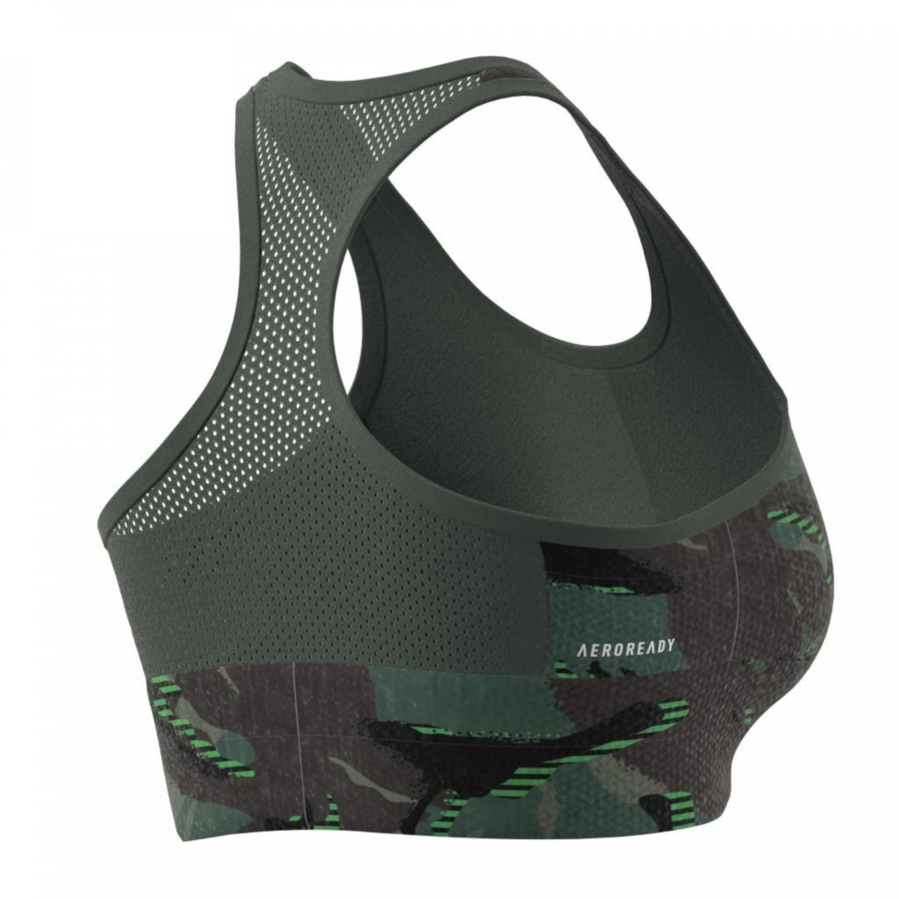 Behå för kvinnor adidas Aeroready Designed 2 Move Camouflage-Imprimé