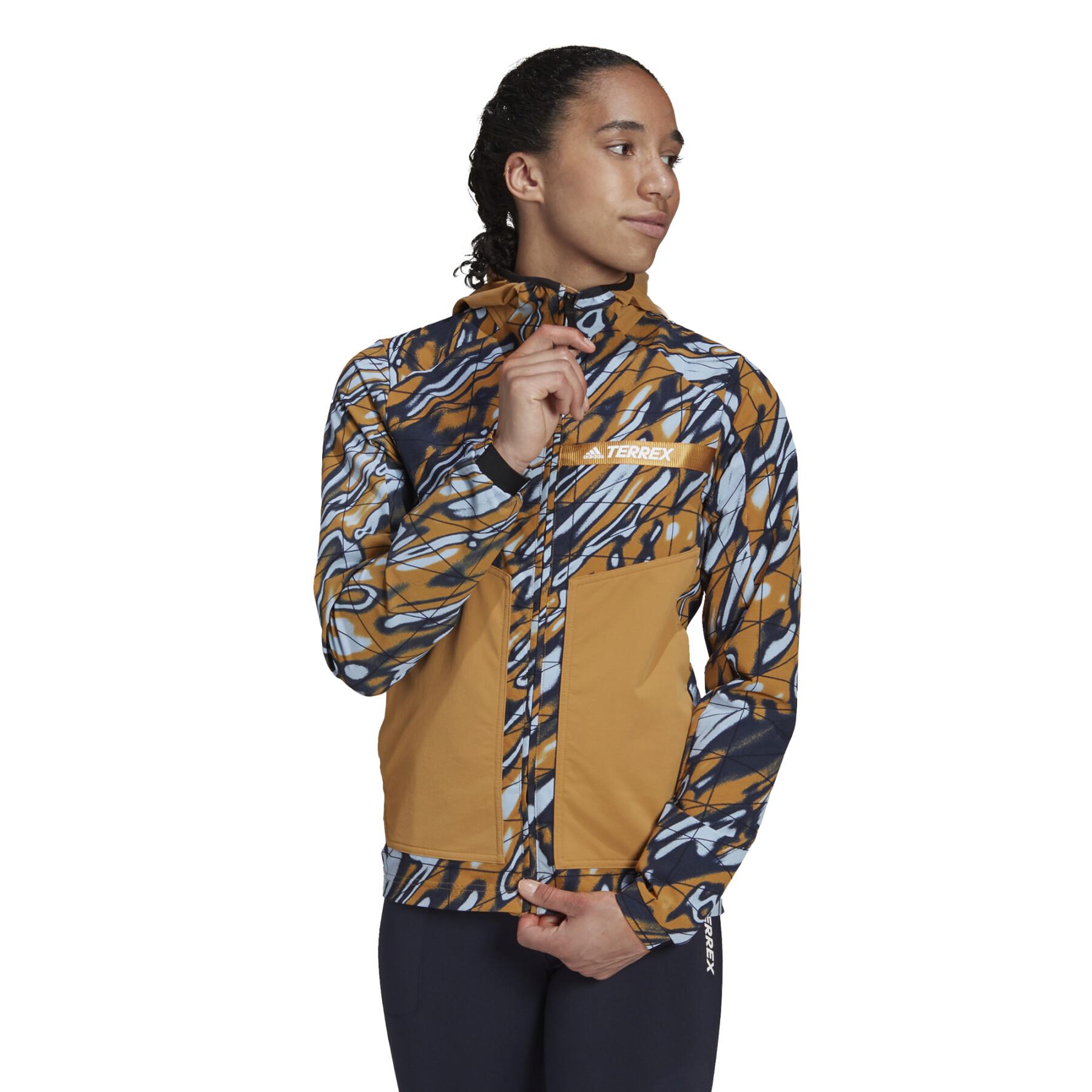 Jacka för kvinnor adidas Terrex Multi Graphic Stretch Softshell