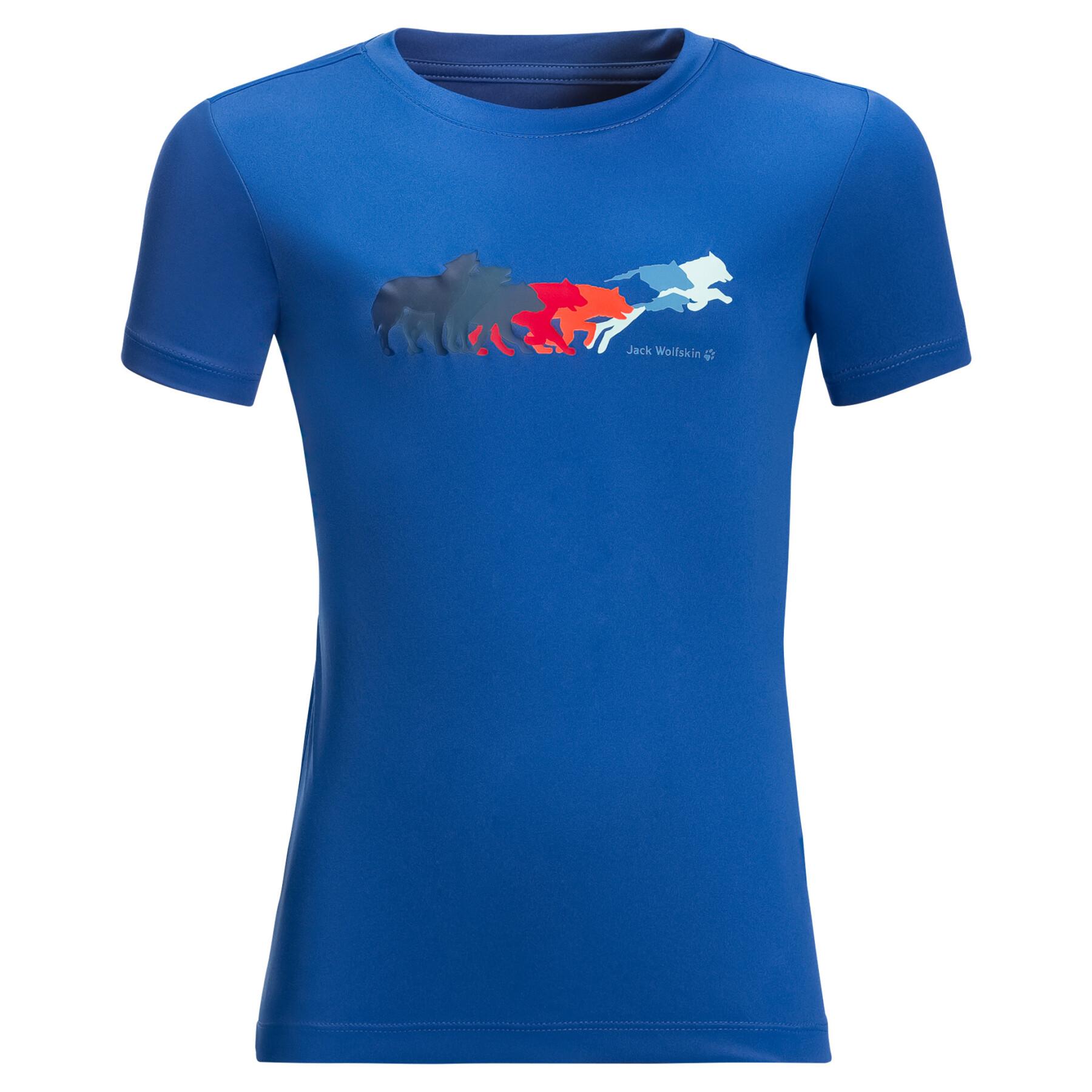 T-shirt för barn Jack Wolfskin Jumping Wolf
