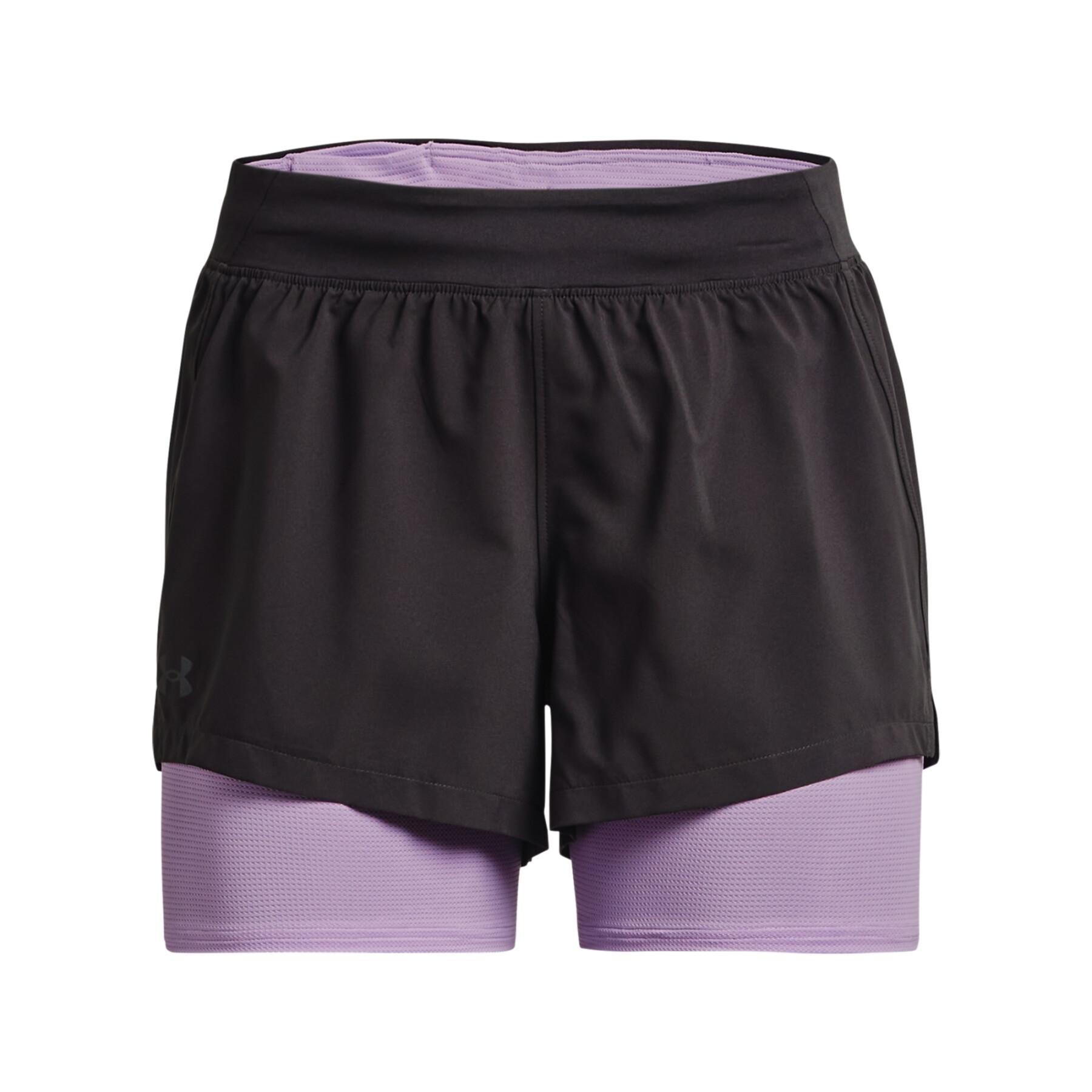 2-i-1-shorts för kvinnor Under Armour Iso-chill run