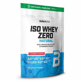 Förpackning med 4 proteinpåsar Biotech USA iso whey zero lactose free - Fraise - 1,816kg