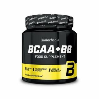 Förpackning med 12 burkar med aminosyror Biotech USA bcaa+b6 - 340 comp