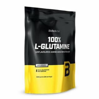 Förpackning med 10 påsar aminosyror Biotech USA 100% l-glutamine - 1kg