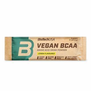 Förpackning med 10 dospåsar med aminosyror Biotech USA vegan bcaa - Citron - 9g