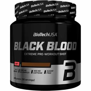 Förpackning med 10 burkar booster Biotech USA black blood caf + - Cola - 300g
