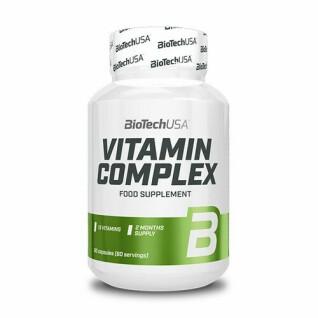 Förpackning med 12 burkar med vitamin complex Biotech USA - 60 Gélul