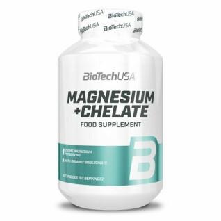 Förpackning med 12 burkar med vitamin magnesium + chelat Biotech USA - 60 Gélul