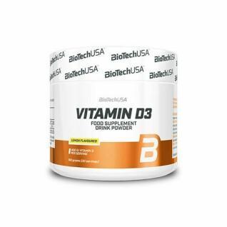 Förpackning med 6 burkar med d3-vitamin Biotech USA -Citron-150g