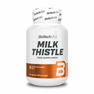 Förpackning med 12 vitaminburkar Biotech USA milk thistle - 30 gélul