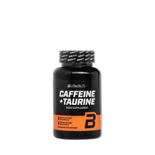 Förpackning med 12 burkar booster Biotech USA cafféine + taurine - 60 Gélul