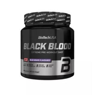 Förpackning med 10 burkar booster Biotech USA black blood caf + - Myrtille - 300g