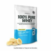 Förpackning med 10 påsar 100 % rent vassleprotein Biotech USA - Banane - 454g