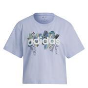 T-shirt för kvinnor adidas X Farrio Print Boyfriend Cropped Coton Logo